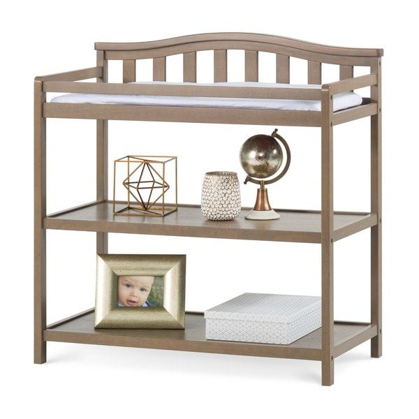 Child Craft Arched Top Changing Table with Pad Dapper Gray